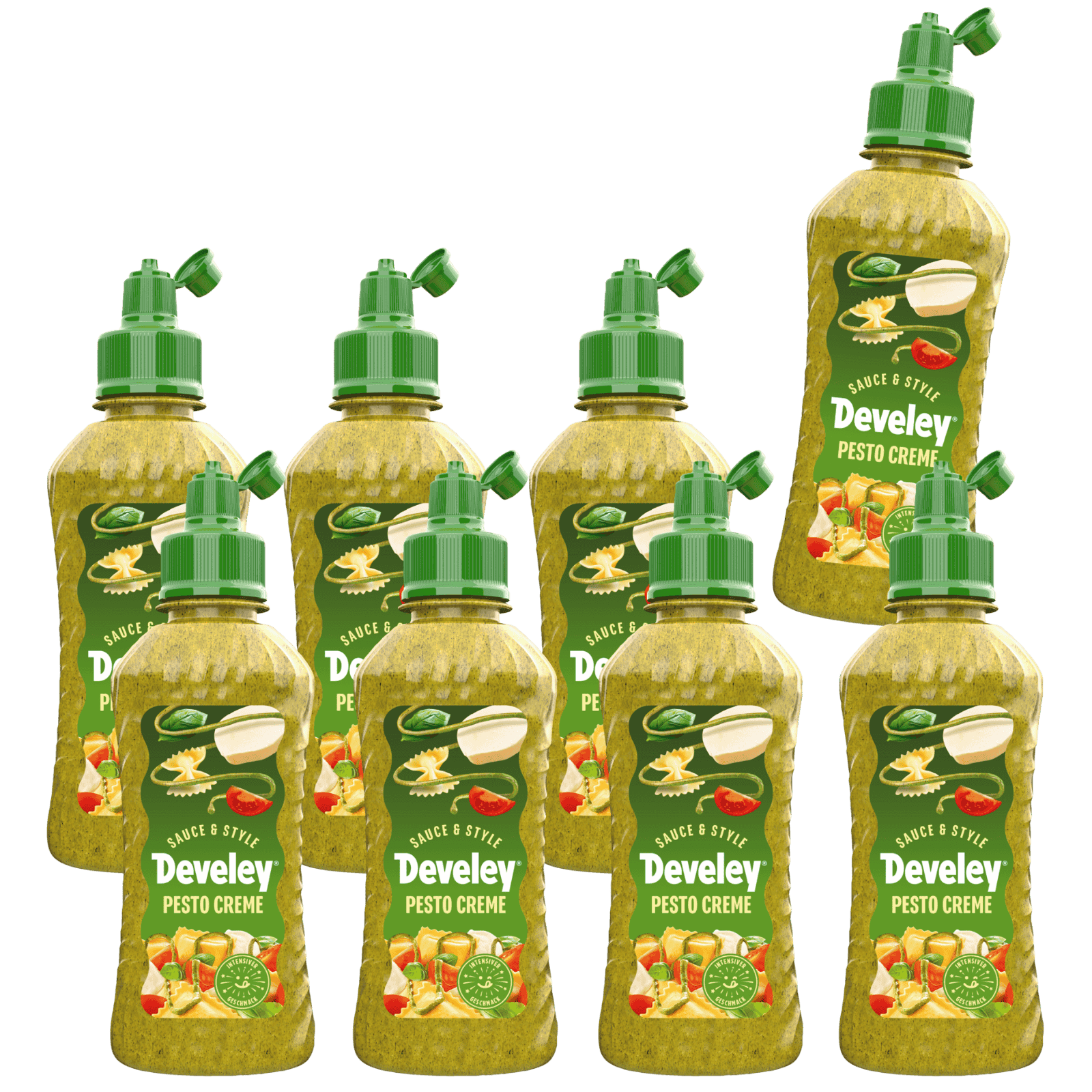 develey-pesto-creme-sauce-8x-225-ml-topping-flasche image 1
