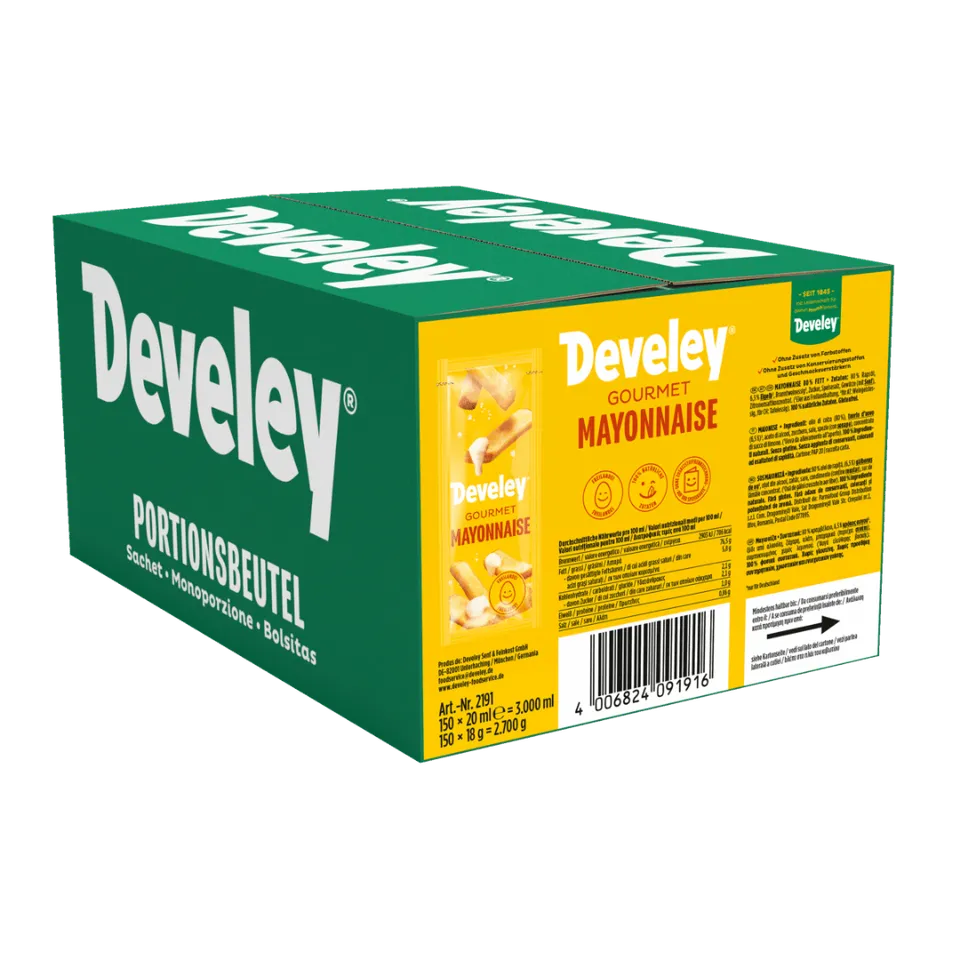 develey-gourmet-mayonnaise-150x-20-ml-portionsbeutel-im-karton image 1