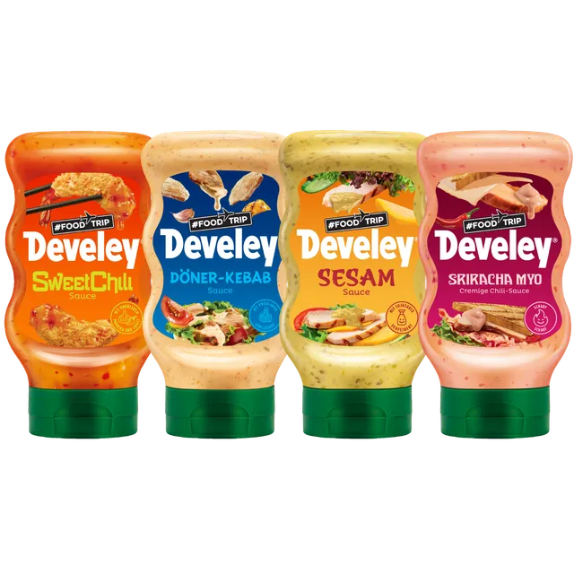 develey-foodtrip-bundle-kebab-sesam-sriracha-mayo-sweet-chili-sauce-4x-300-ml image 1