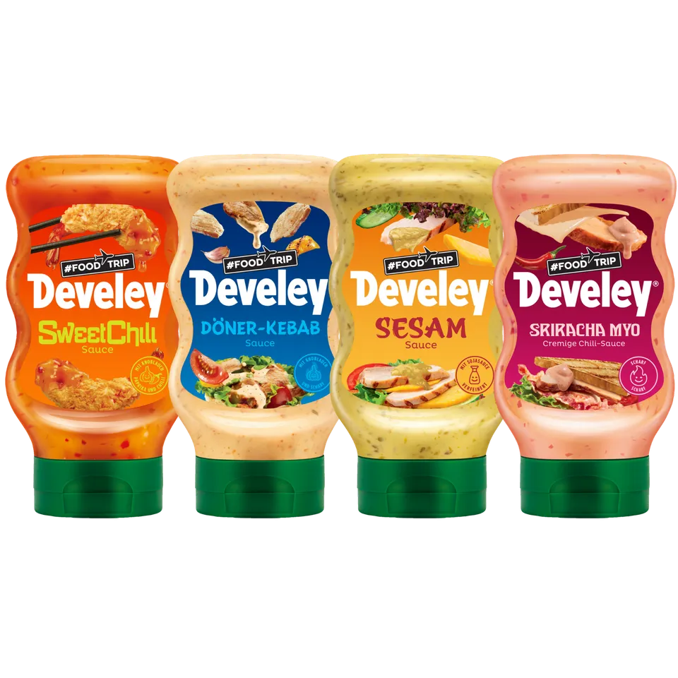 develey-foodtrip-bundle-kebab-sesam-sriracha-mayo-sweet-chili-sauce-4x-300-ml image 1