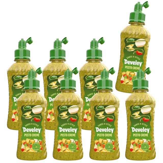 develey-pesto-creme-sauce-8x-225-ml-topping-flasche image 1