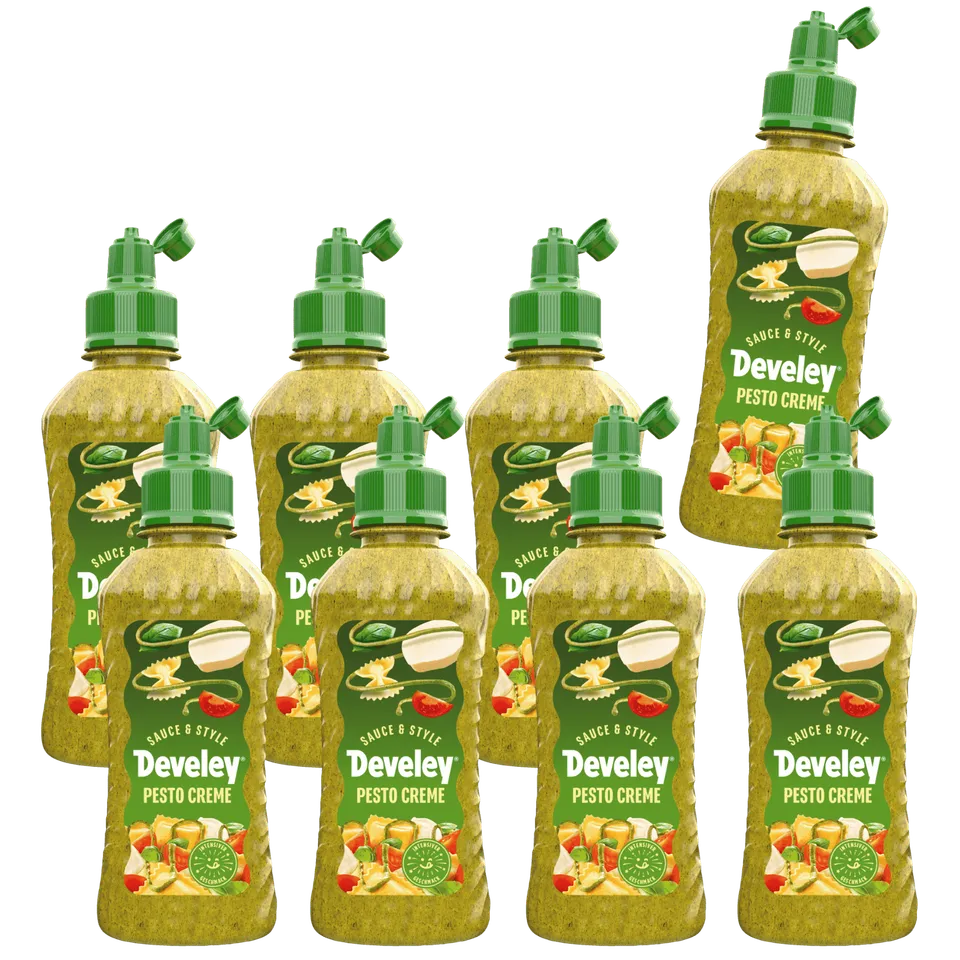 develey-pesto-creme-sauce-8x-225-ml-topping-flasche image 1