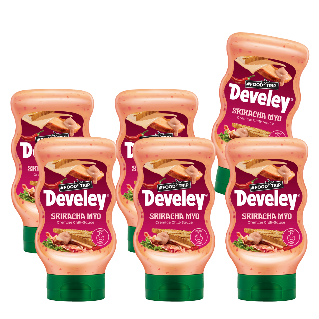 develey-sriracha-mayo-sauce-6x-300-ml-flasche-multipack image 1