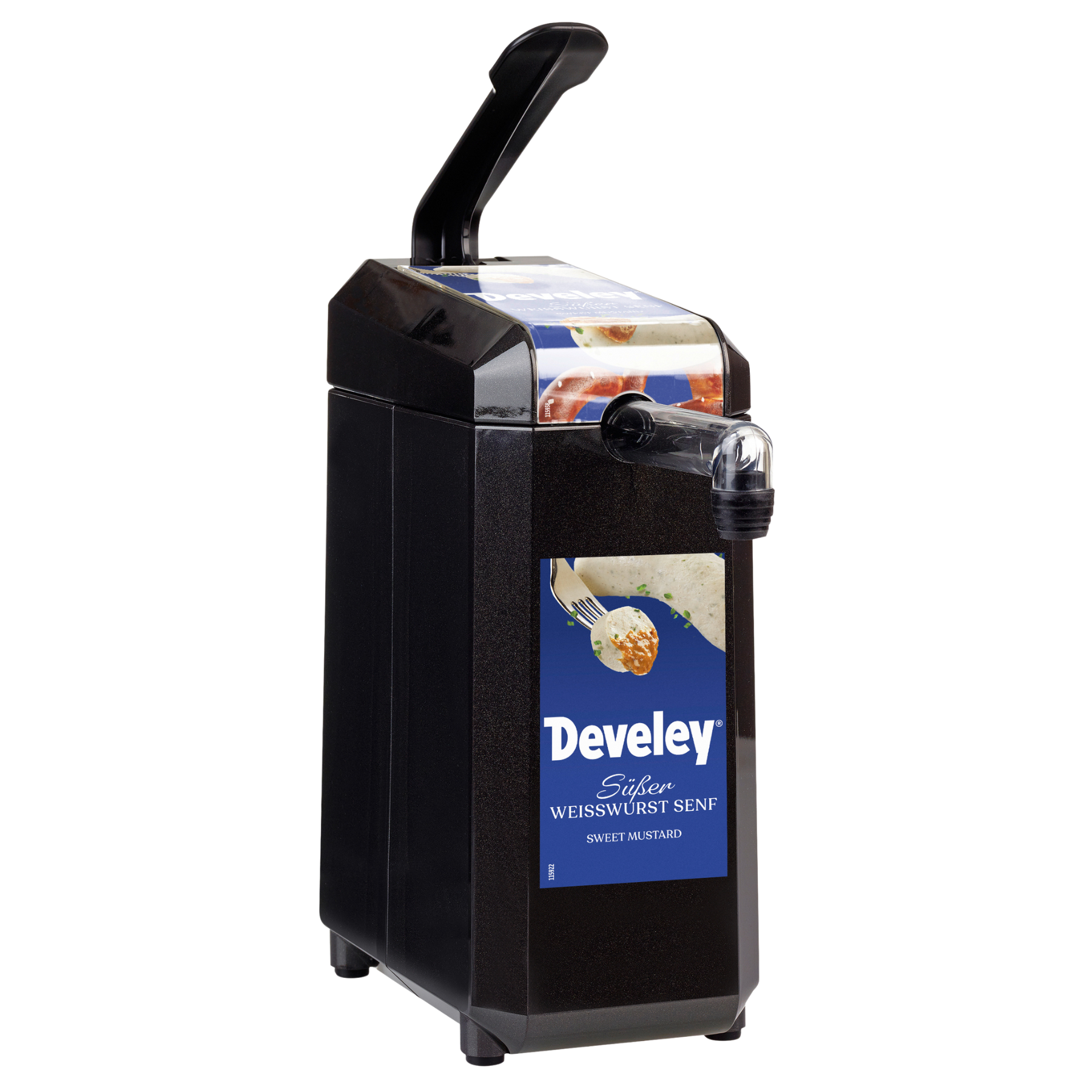 develey-dispenser-mit-etikett-wei-wurst-senf-f-r-2-5-kg-dispenserbeutel image 1