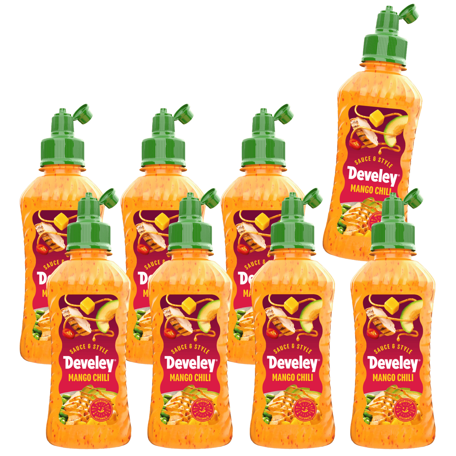 develey-sauce-style-mango-chili-sauce-8x-225-ml-topping-flasche image 1