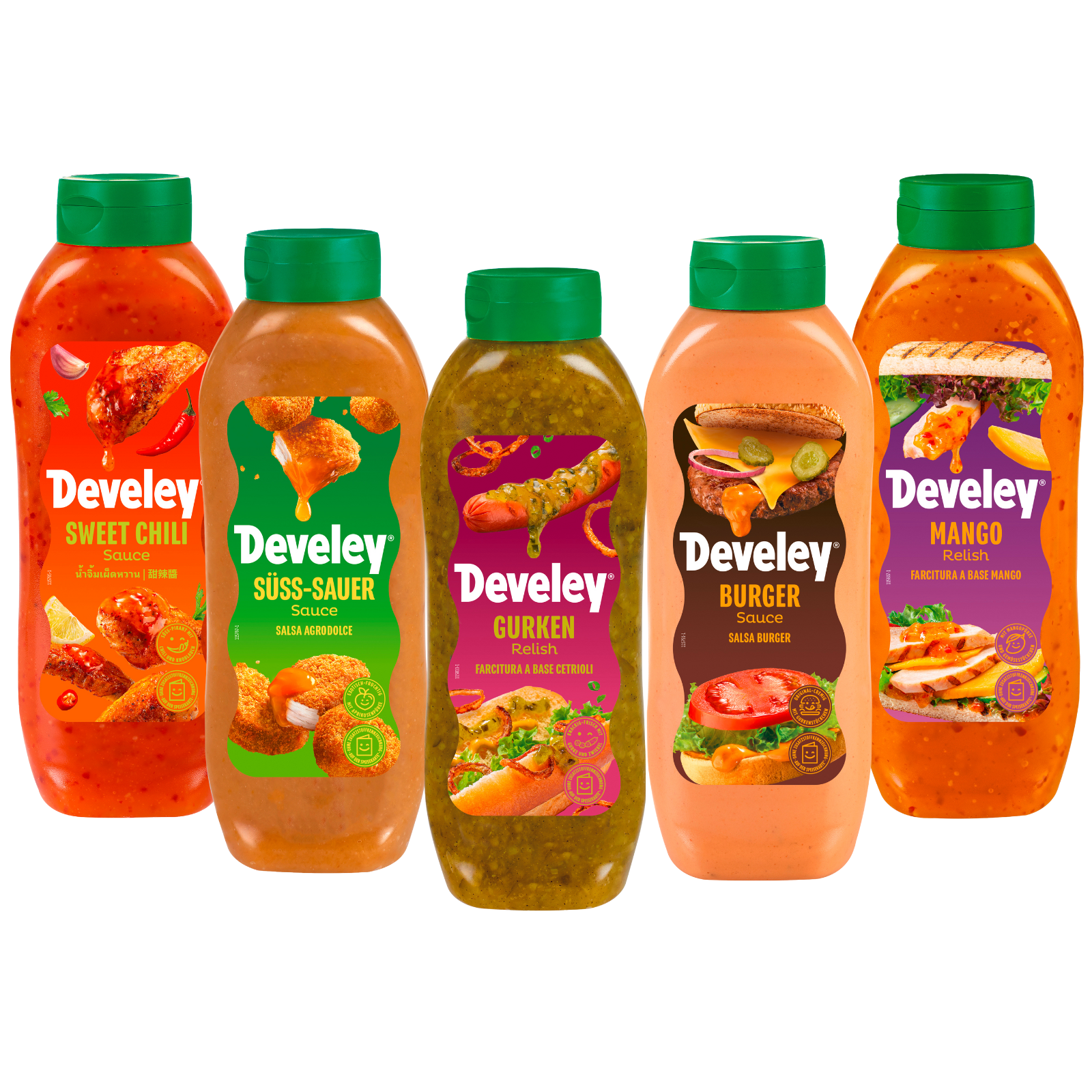 develey-b2b-set-5x-875-ml-mit-sweet-chili-s-sauer-gurken-relish-burger-mango-rel image 1