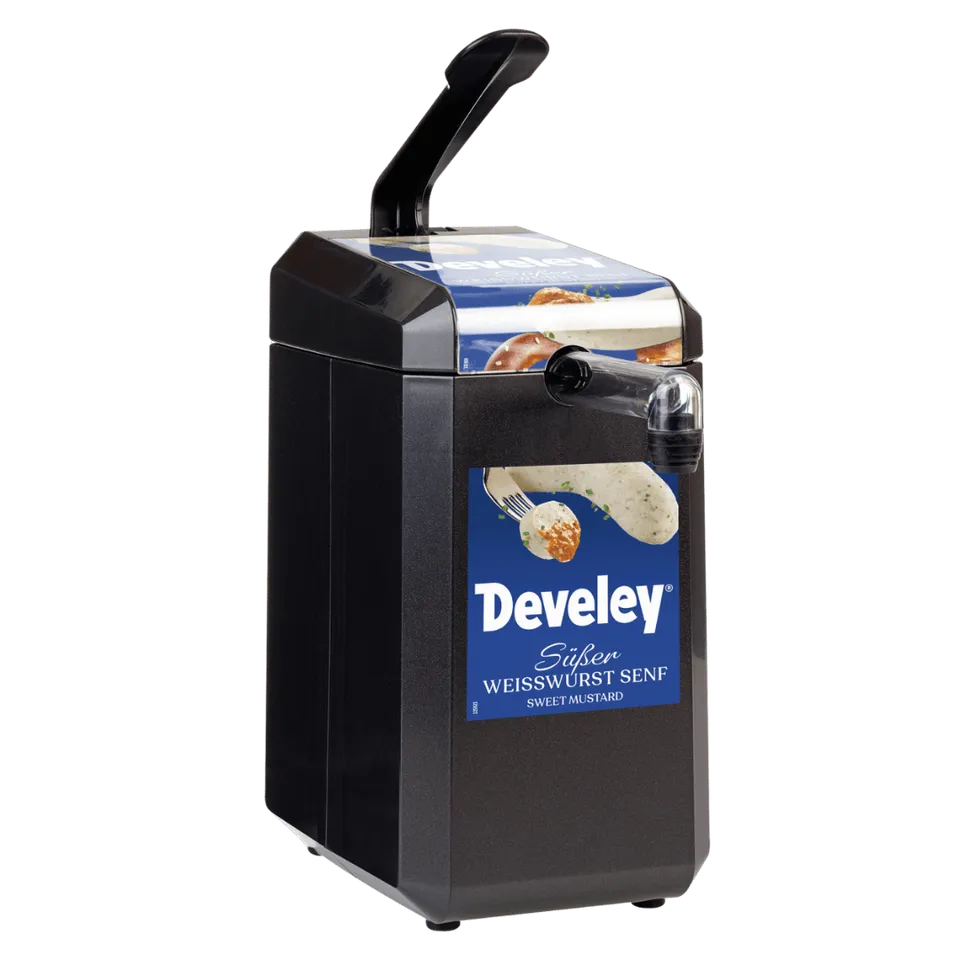 develey-dispenser-mit-etikett-wei-wurst-senf-f-r-5-kg-dispenserbeutel image 1