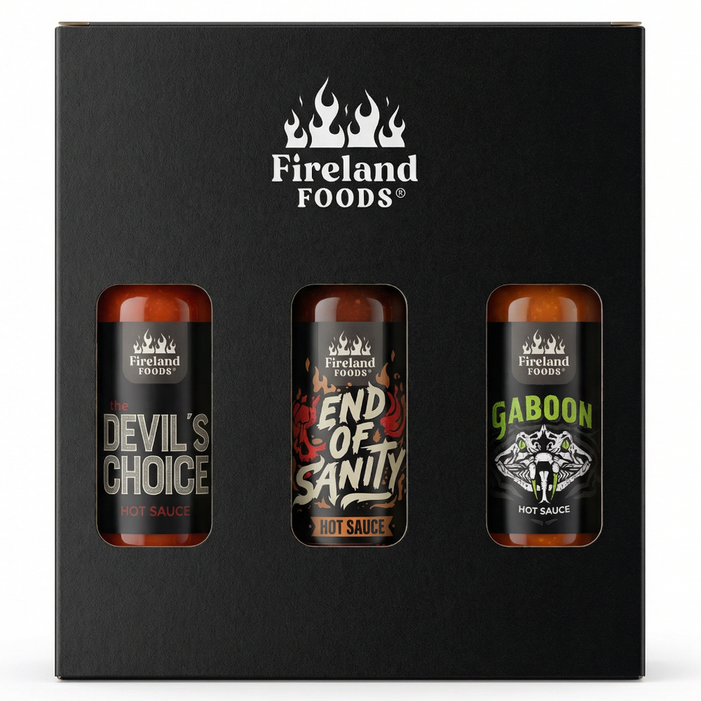 fireland-foods-superhot-box-3er-set-hot-sauce-geschenkbox-reaper-scorpion-habane image 1
