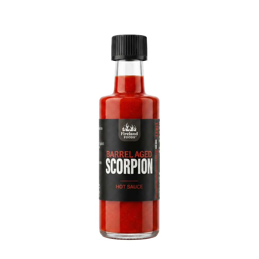 fireland-foods-barrel-aged-scorpion-40ml-fassgereifte-fermentierte-chilisauce image 1