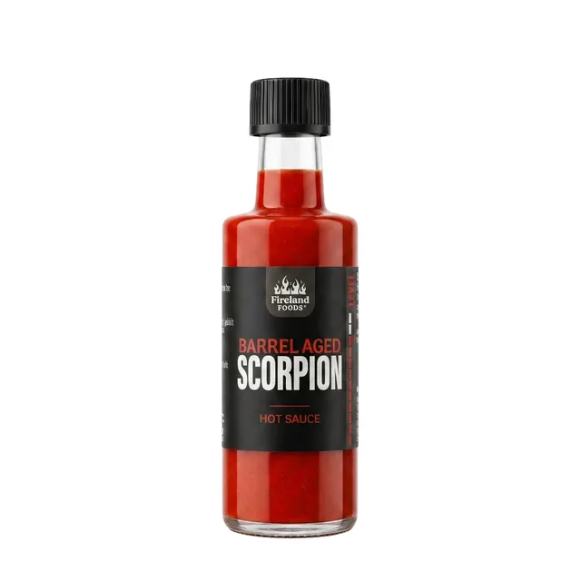 fireland-foods-barrel-aged-scorpion-40ml-fassgereifte-fermentierte-chilisauce image 1