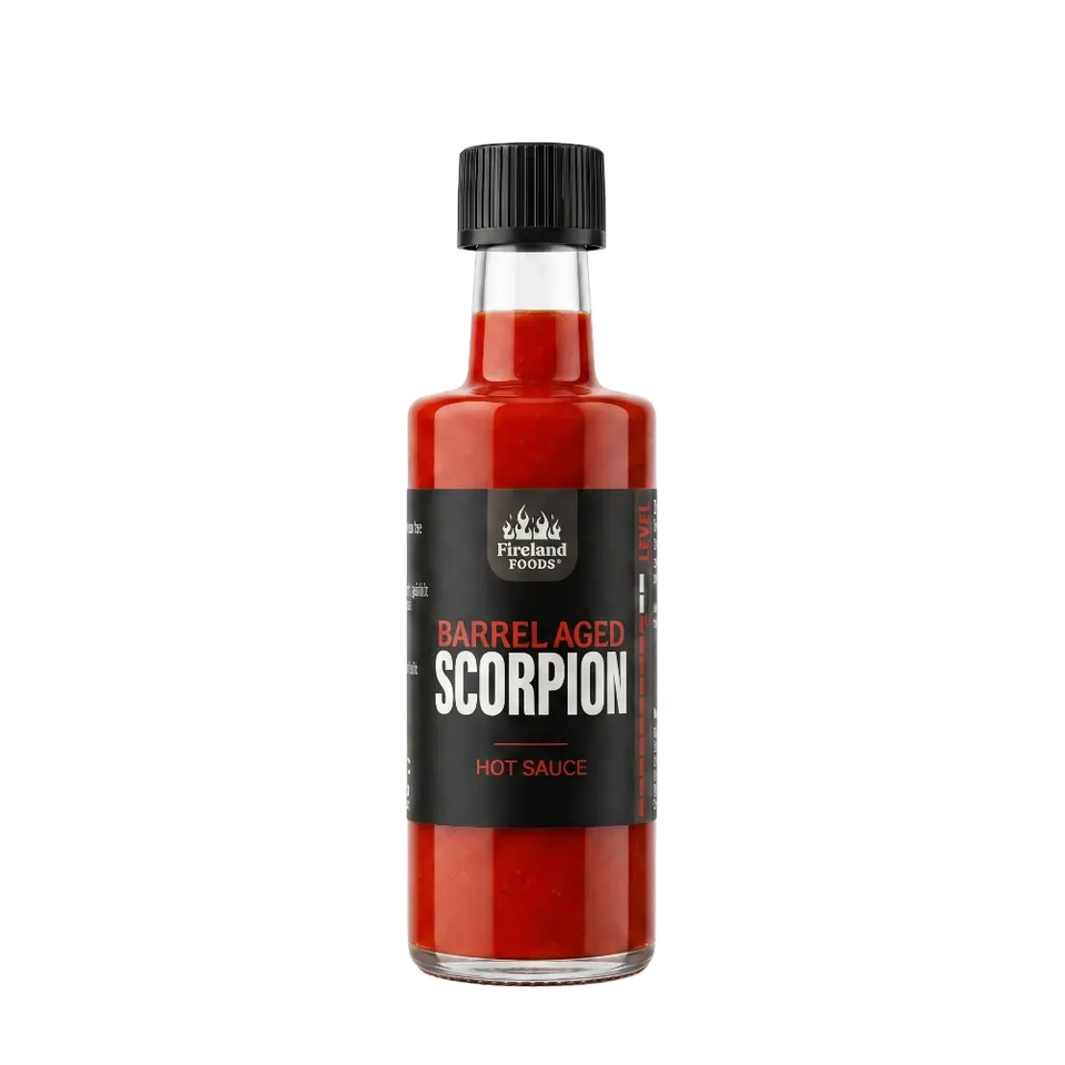 fireland-foods-barrel-aged-scorpion-40ml-fassgereifte-fermentierte-chilisauce image 1