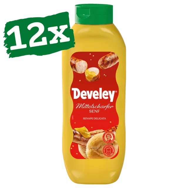 develey-senf-mittelscharf-12x-875-ml-gro-flaschen-multipack image 1