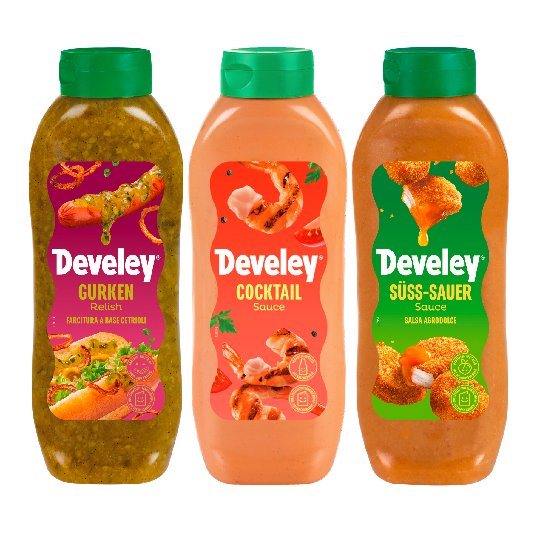 develey-set-mit-gurken-relish-cocktail-und-s-sauer-sauce-3x-875-ml image 1