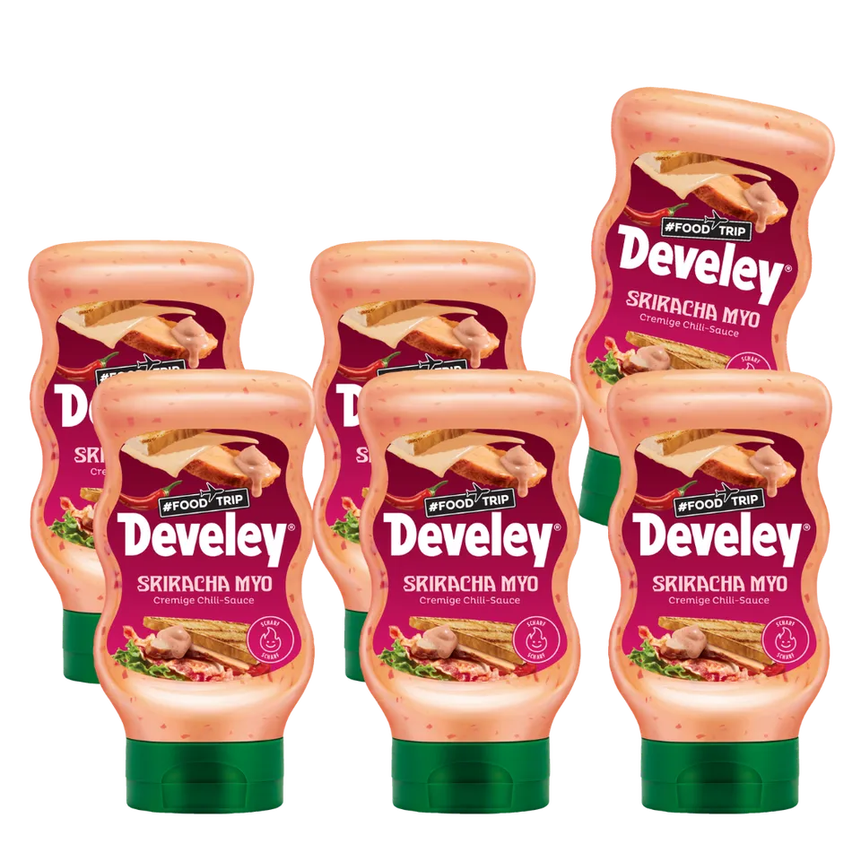 develey-sriracha-mayo-sauce-6x-300-ml-flasche-multipack image 1