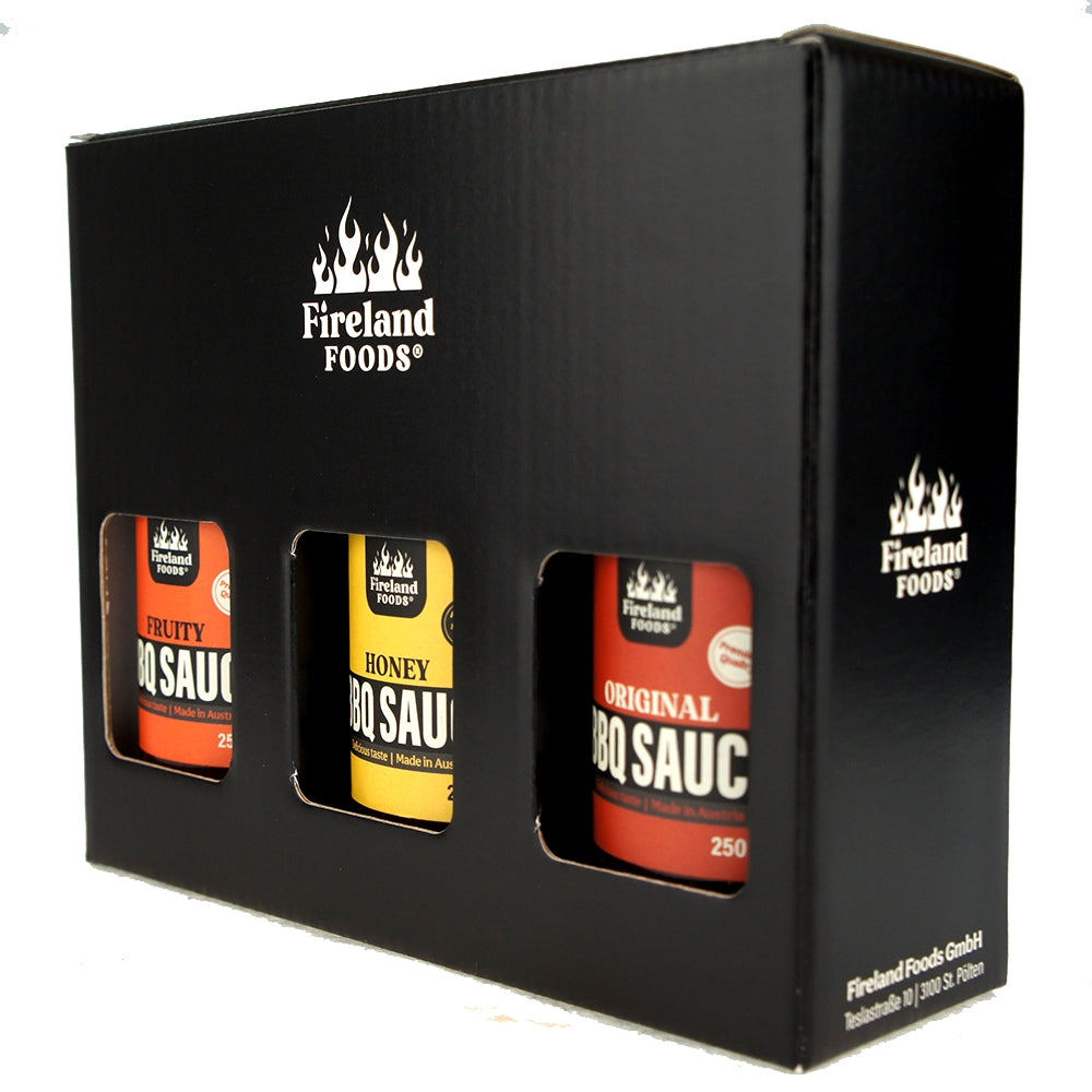 fireland-foods-bbq-box-3er-pack-bbq-original-honig-fruity-3x100ml-geschenkset image 2