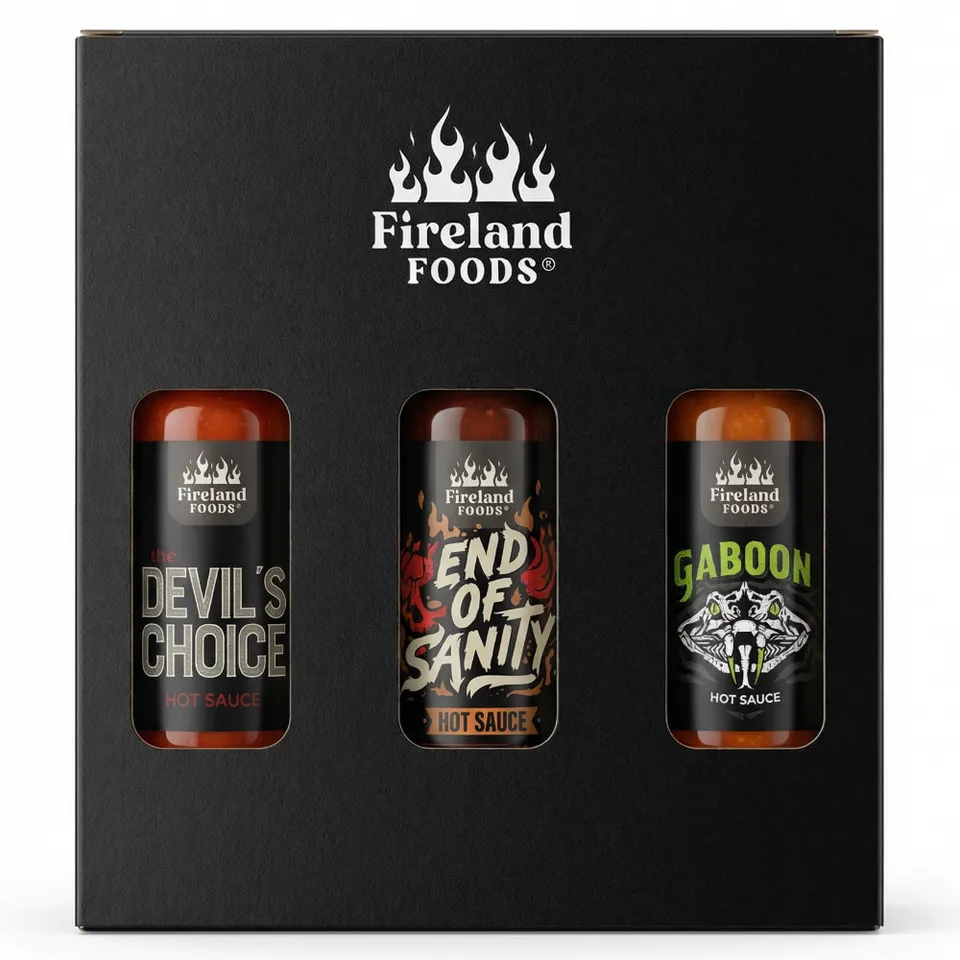 fireland-foods-superhot-box-3er-set-hot-sauce-geschenkbox-reaper-scorpion-habane image 1