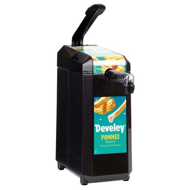 develey-dispenser-mit-etikett-pommes-sauce-f-r-2-5-kg-dispenserbeutel image 1