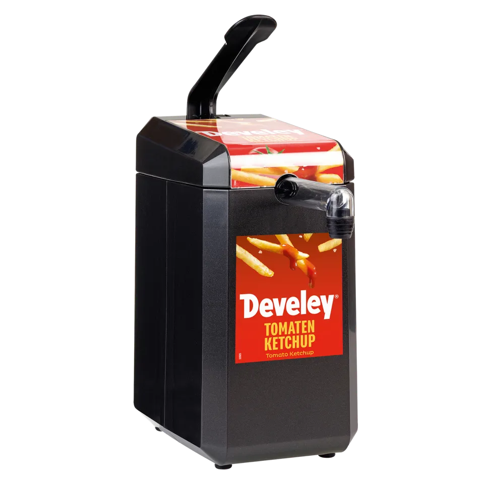 develey-dispenser-mit-etikett-tomaten-ketchup-f-r-5-kg-dispenserbeutel image 1