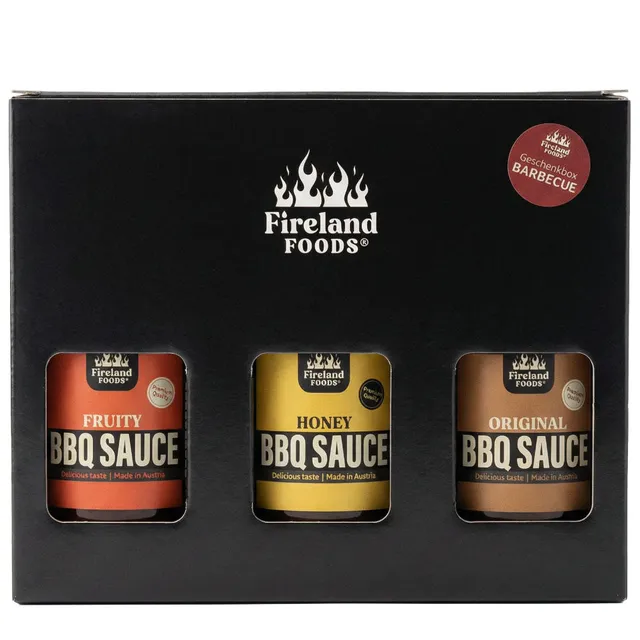 fireland-foods-bbq-box-3er-pack-bbq-original-honig-fruity-3x100ml-geschenkset image 1