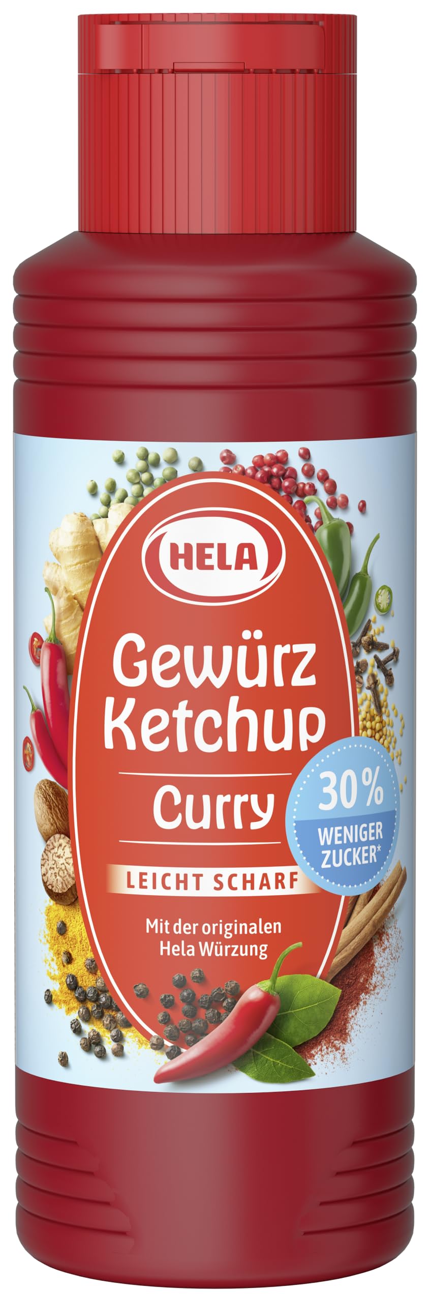 hela-gew-rz-ketchup-curry-leicht-scharf-300-ml-30-weniger-zucker image 1