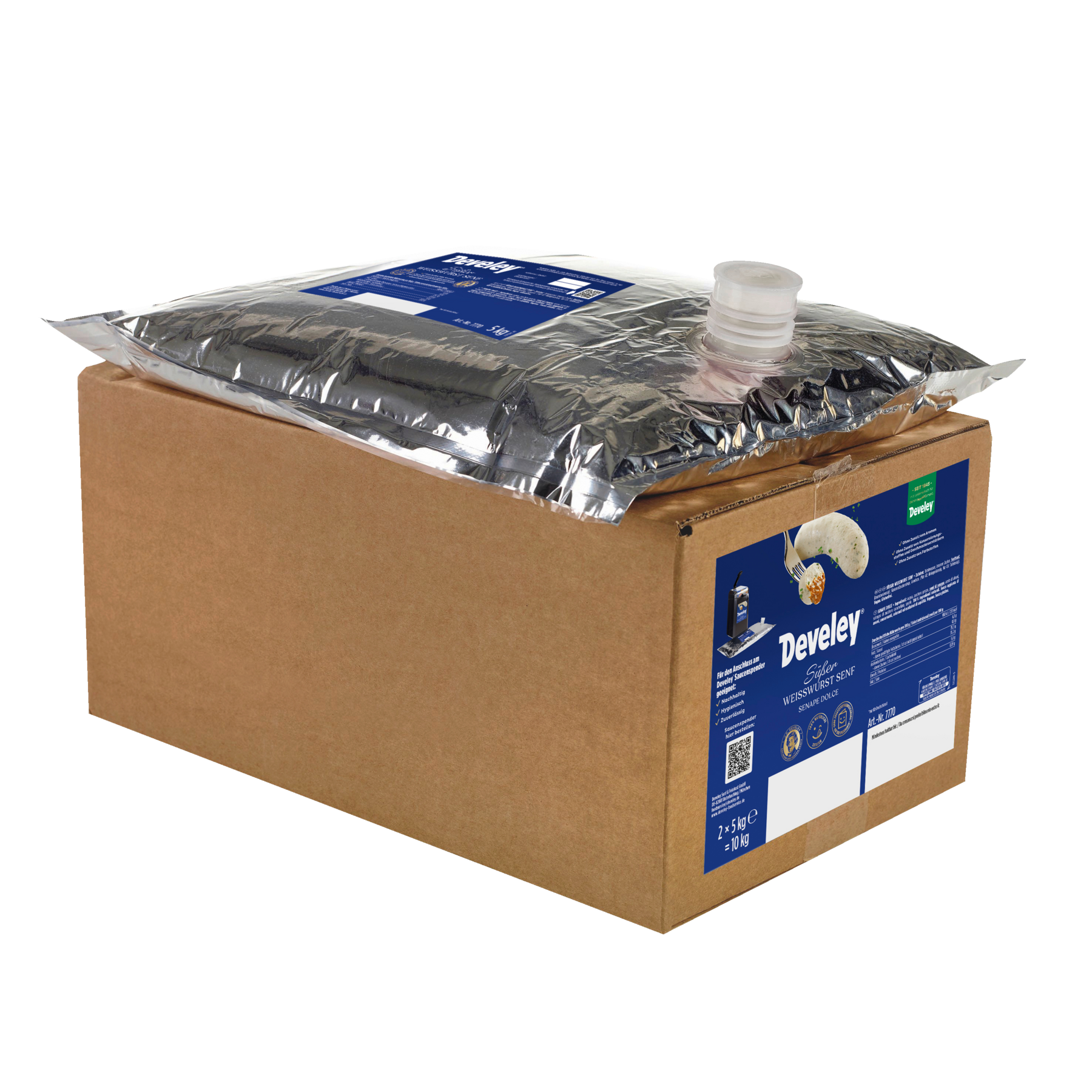 develey-s-er-wei-wurst-senf-beutel-f-r-saucenspender-2x-5-kg image 1