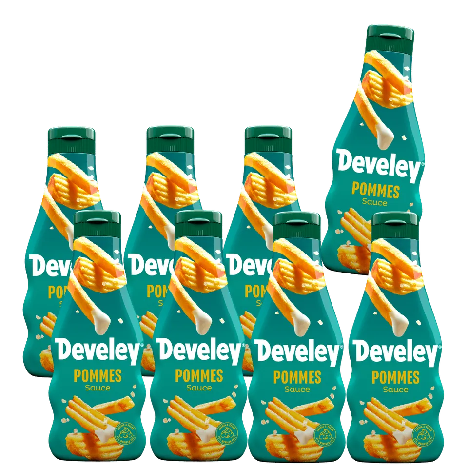 develey-pommes-sauce-8x-250-ml-flasche-multipack-vegan-fettreduziert image 1
