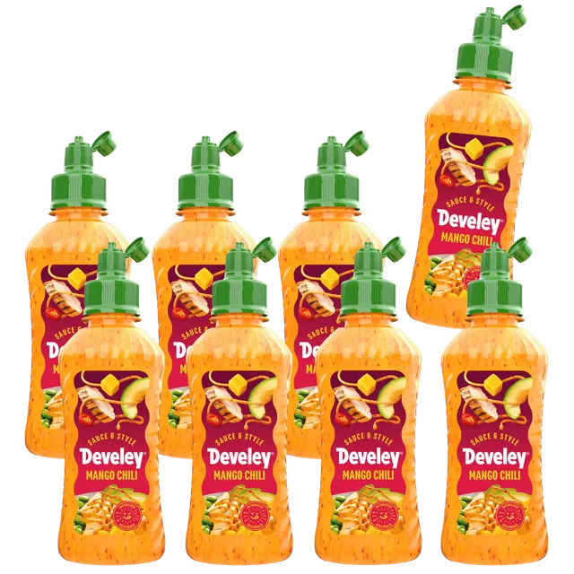 develey-sauce-style-mango-chili-sauce-8x-225-ml-topping-flasche image 1