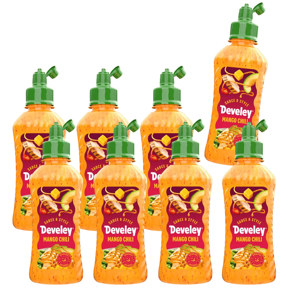develey-sauce-style-mango-chili-sauce-8x-225-ml-topping-flasche image 1
