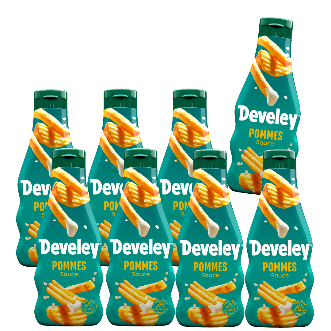 develey-pommes-sauce-8x-250-ml-flasche-multipack-vegan-fettreduziert image 1