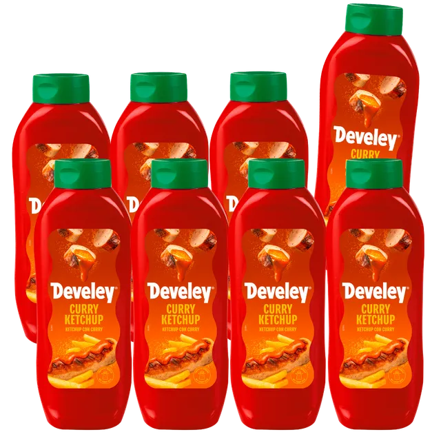develey-curry-ketchup-8x-875-ml-gro-flasche-multipack image 1