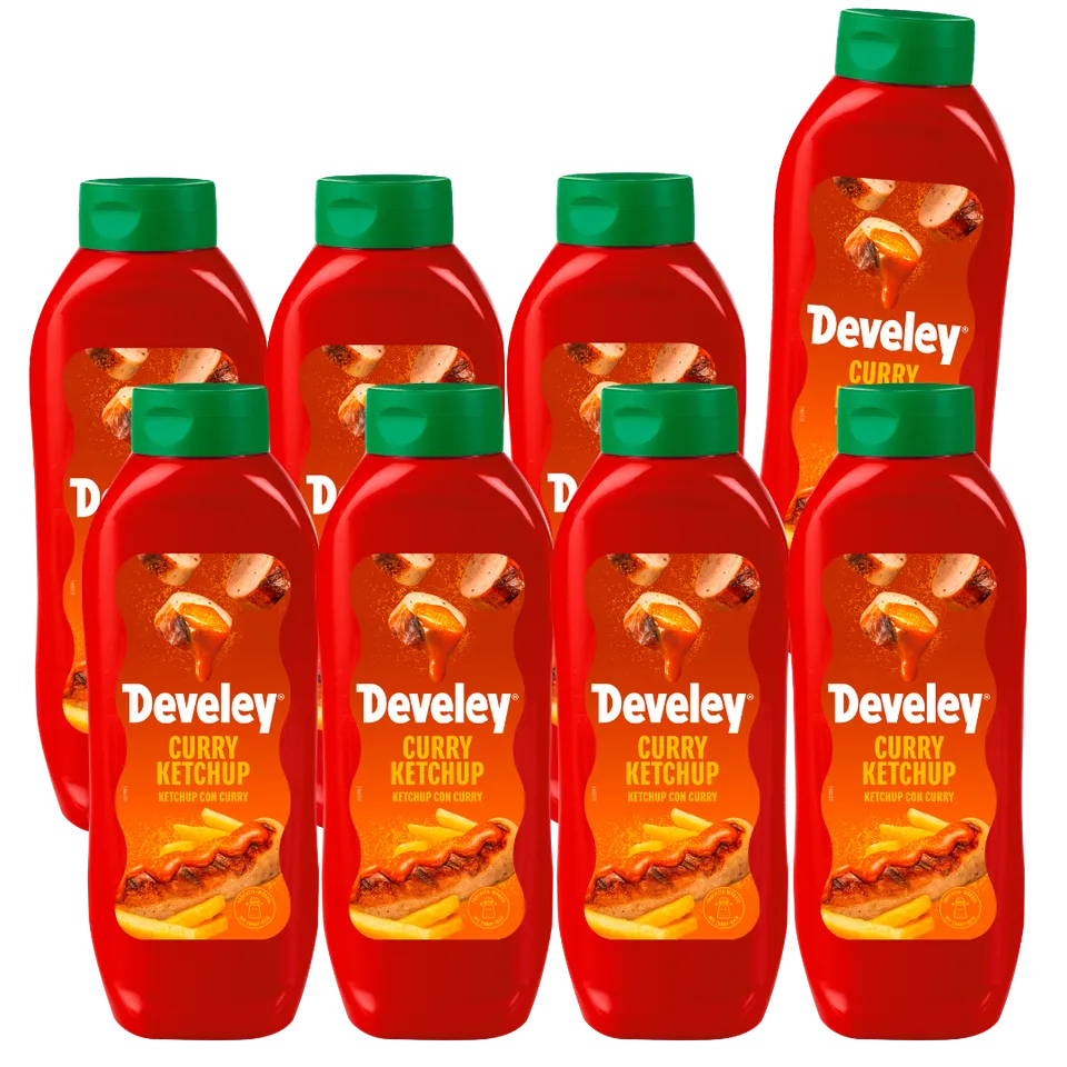 develey-curry-ketchup-8x-875-ml-gro-flasche-multipack image 1