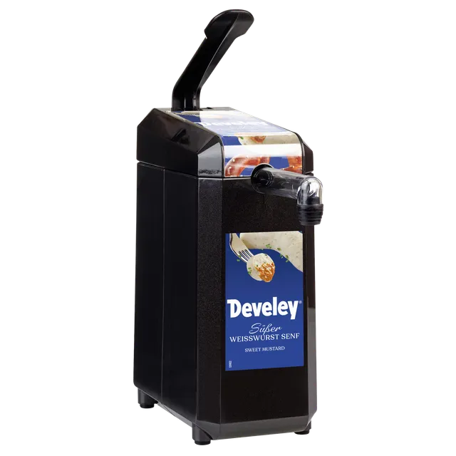 develey-dispenser-mit-etikett-wei-wurst-senf-f-r-2-5-kg-dispenserbeutel image 1