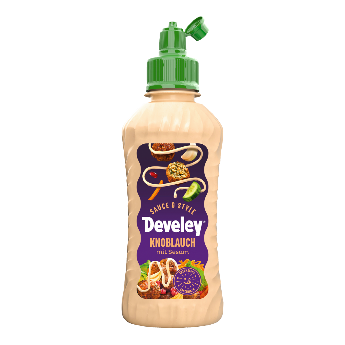 develey-sauce-style-knoblauch-sesam-sauce-225ml-topping-flasche image 1