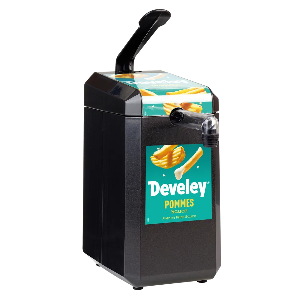 develey-dispenser-mit-etikett-pommes-sauce-f-r-5-kg-dispenserbeutel image 1