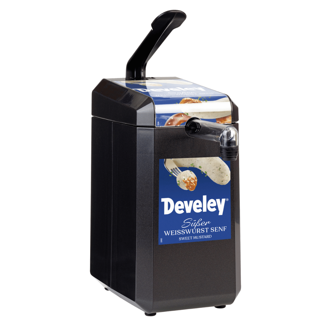 develey-dispenser-mit-etikett-wei-wurst-senf-f-r-5-kg-dispenserbeutel image 1