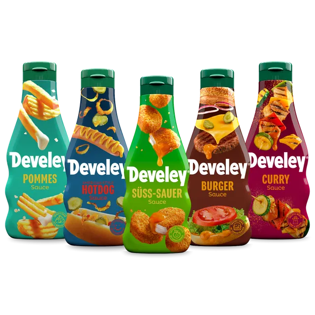 develey-saucen-set-5x-250-ml-mit-s-sauer-burger-pommes-curry-hotdog-sauce image 1