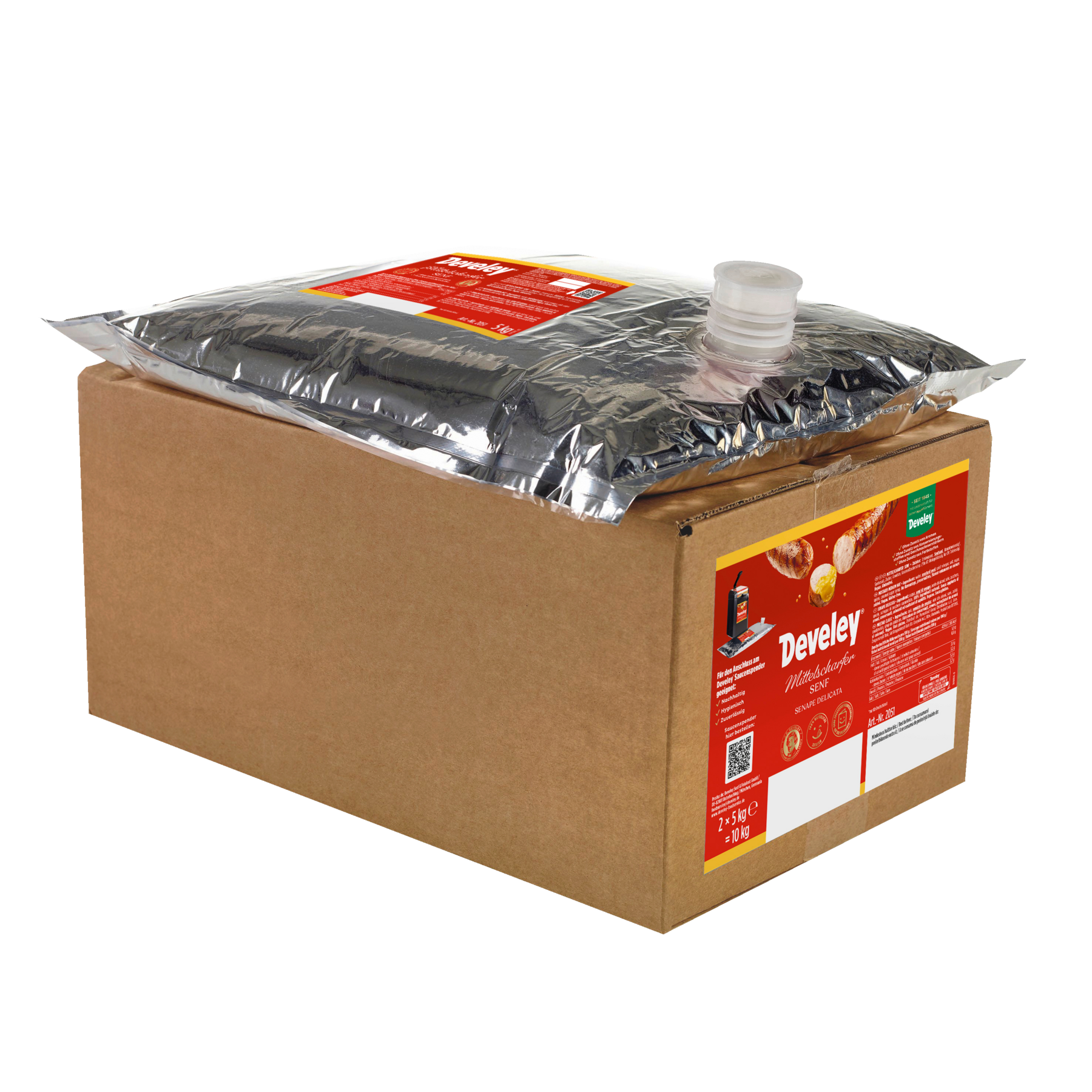 develey-senf-mittelscharf-2x-5-kg-beutel-f-r-saucenspender-nachf-llpack image 1